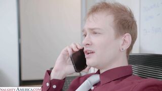 Gets hard cock at the office